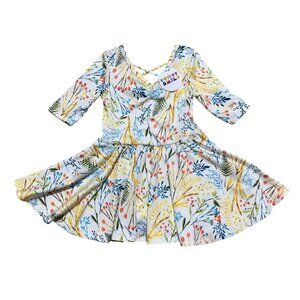 Dot Dot‎ Smile Girls Size 2T White Yellow Floral Ballerina Twirl Dress ~ NWT